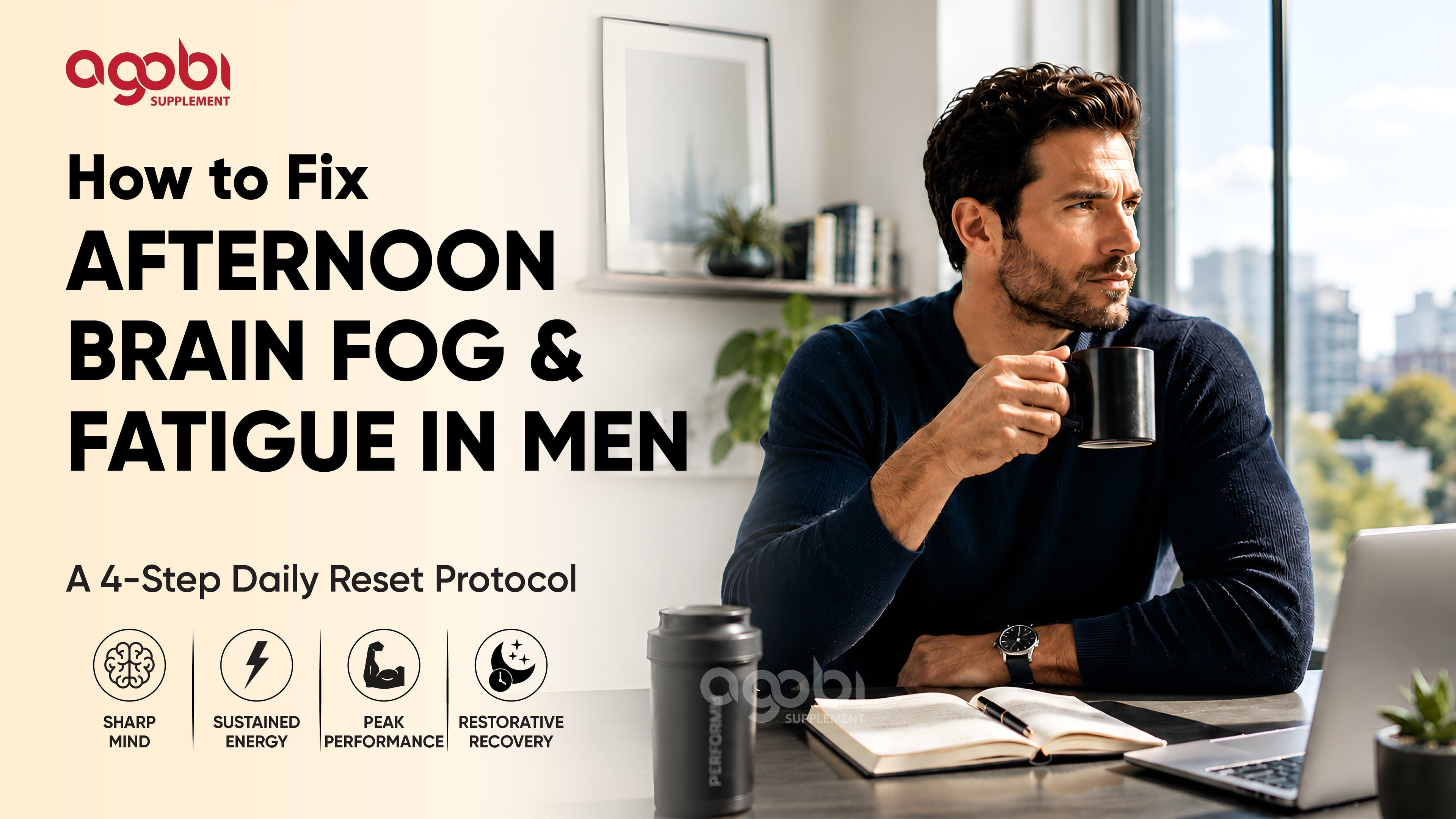 BLOG #11: How to Fix Afternoon Brain Fog and Fatigue in Men: A 4-Step Daily Reset Protocol