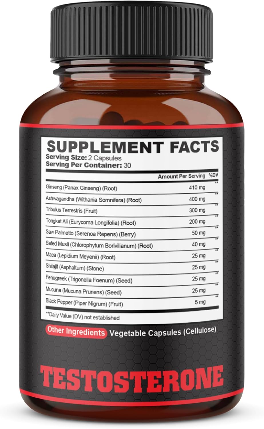 agobi Testosterone Supplement for Men - 11 Herbs - Ashwagandha, Tribulus, Ginseng & More - 60 Capsules for 1 Month