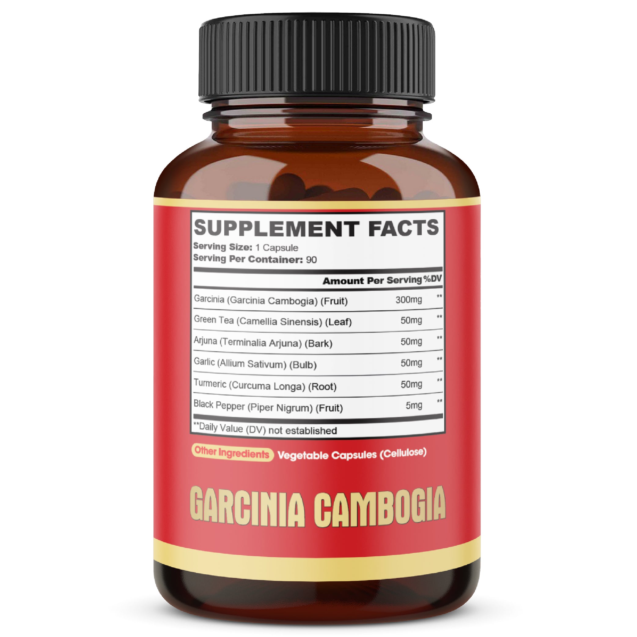 Agobi 6-in-1 Garcinia Cambogia Blend Supplement – Premium Fruit Extract with Green Tea, Arjuna, Garlic Bulb & Turmeric | 90 Vegan Capsules