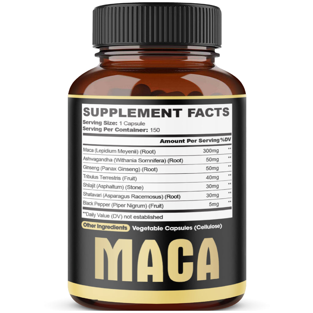 Agobi 7-in-1 Premium Maca Root With Ashwagandha, Ginseng & Shilajit | 150 Vegan Capsules