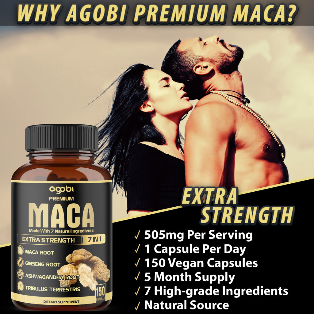 Agobi 7-in-1 Premium Maca Root With Ashwagandha, Ginseng & Shilajit | 150 Vegan Capsules