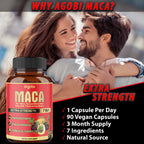 Agobi 7-in-1 Maca Root Complex – High Potency Formula with Ashwagandha, Ginseng & Shilajit | Energy, Muscle & Immune Support | 90 Vegan Capsules