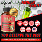 Agobi 7-in-1 Maca Root Complex – High Potency Formula with Ashwagandha, Ginseng & Shilajit | Energy, Muscle & Immune Support | 90 Vegan Capsules
