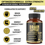 Agobi 9-in-1 Brain Support Supplement – Advanced Blend with Ashwagandha, Panax Ginseng, Gotu Kola & Ginkgo Biloba | 150 Vegan Capsules for 5 Months