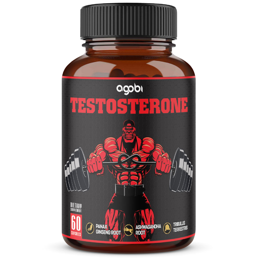 Agobi 11-in-1 Testosterone Support Complex – High Potency Formula with Ashwagandha, Tribulus & Ginseng | Muscle Support, Stamina & Energy | 60 Vegan Capsules