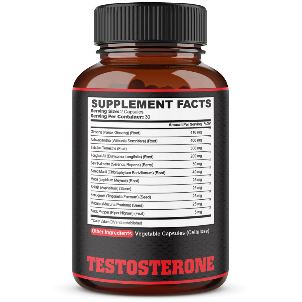 Agobi 11-in-1 Testosterone Support Complex – High Potency Formula with Ashwagandha, Tribulus & Ginseng | Muscle Support, Stamina & Energy | 60 Vegan Capsules