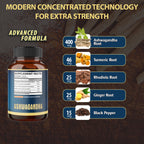 Agobi 5-in-1 Ashwagandha Blend Supplement – With Turmeric, Rhodiola & Ginger |90 Vegan Capsules
