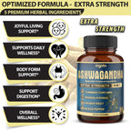 Agobi 5-in-1 Ashwagandha Blend Supplement – With Turmeric, Rhodiola & Ginger |90 Vegan Capsules