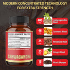 2 Packs - 60 Capsules Ashwagandha Capsules - 5in1 Formula Ashwagandha, Turmeric, Rhodiola Rosea, Ginger, Black Pepper - 4 Month Supply