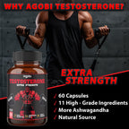 Agobi 11-in-1 Tes.tos.ter.one Extra Strength – with Panax Ginseng, Ashwagandha & Tribulus | 60 Vegan Capsules