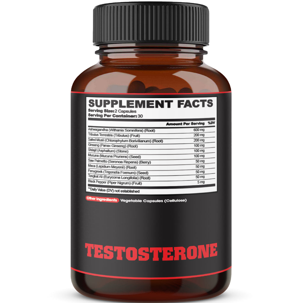 Agobi 11-in-1 Tes.tos.ter.one Extra Strength – with Panax Ginseng, Ashwagandha & Tribulus | 60 Vegan Capsules