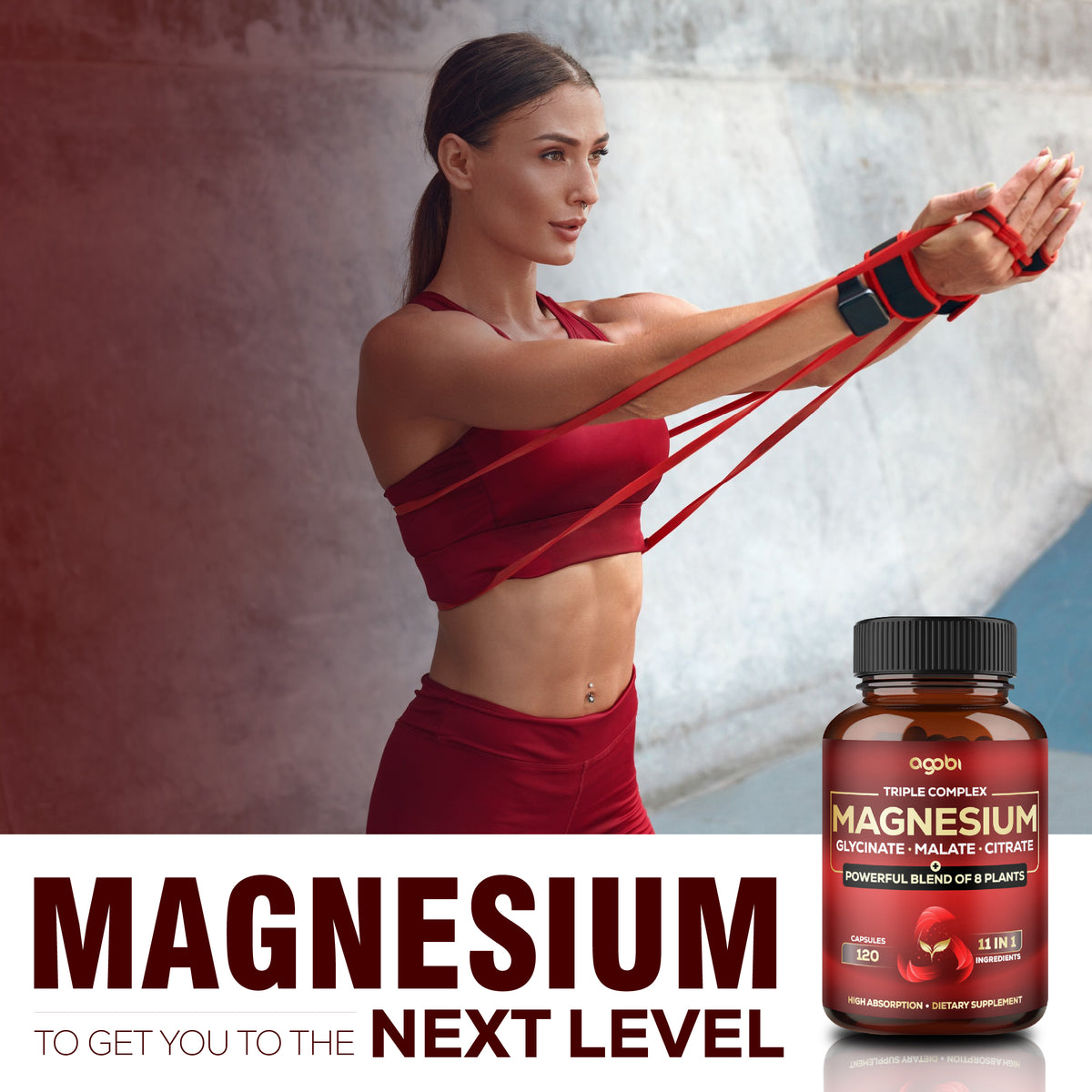 Triple Magnesium Complex 11-in-1 Capsules – Glycinate, Malate, and Citrate | Energy Production & Immune Support | 120 Vegan Capsules