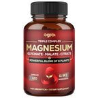 Agobi 11-in-1 Triple Magnesium Complex Supplement – High Absorption Glycinate, Malate & Citrate with Spinach & Pumpkin Seed | Strength, Energy Production & Immune Support | 120 Vegan Capsules