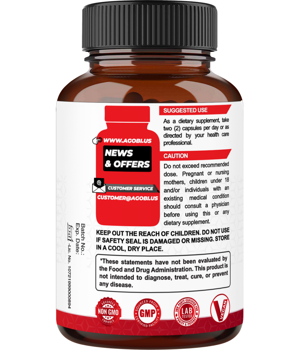 Agobi 5-in-1 Beet Root Supplement – Extra Strength Formula with Red Spinach, Garlic Bulb & Hibiscus | 90 Vegan Capsules