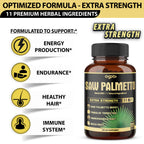 Agobi 11-in-1 Saw Palmetto Blend Supplement – Premium Berry Extract with Tribulus, Ashwagandha & Maca | Prostate Health, Urinary Flow & Antioxidant Support | 180 Vegan Capsules