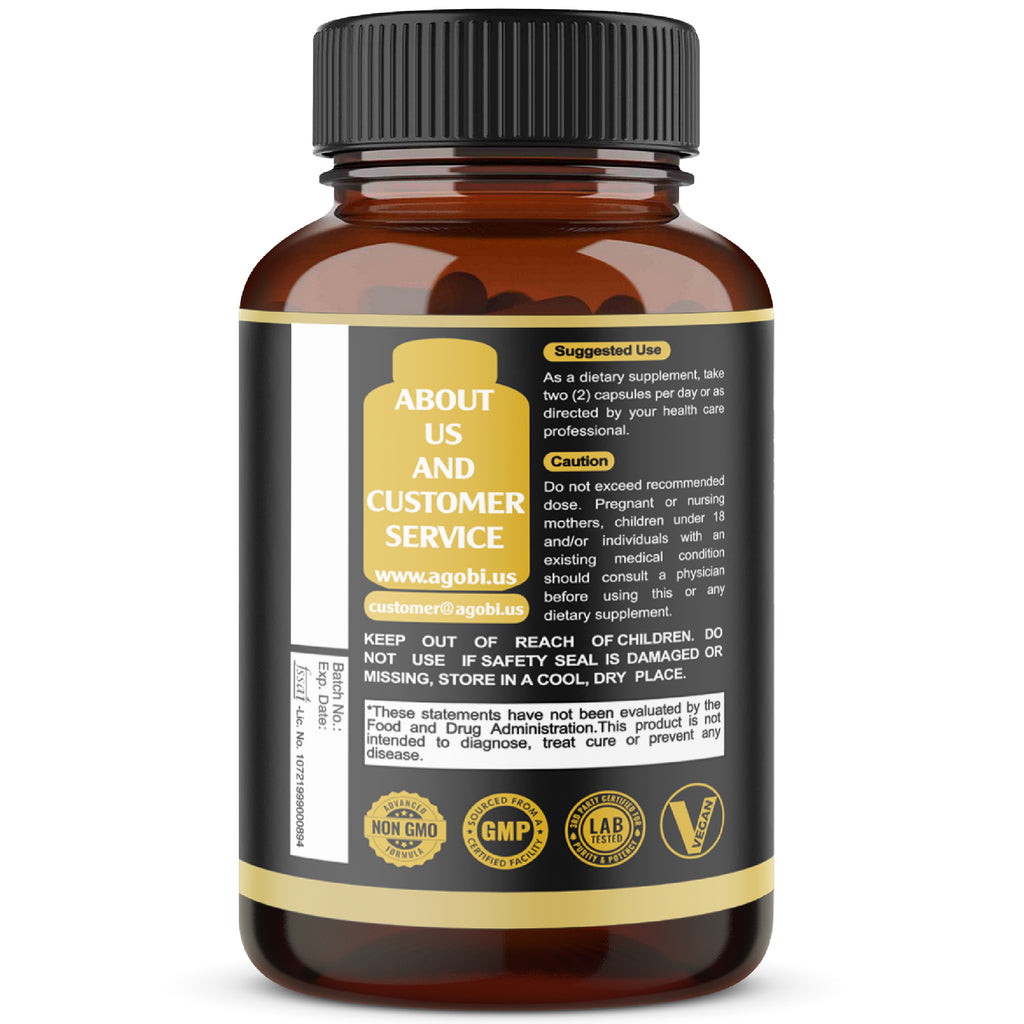 Agobi 8-in-1 Saw Palmetto Supplement – Extra Strength Formula with Ashwagandha, Turmeric & Nettle Leaf | Support Prostate, Energy Production & Healthy Hair | 120 Vegan Capsules