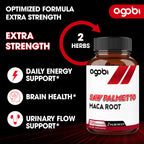 Agobi Saw Palmetto & Maca Root Formula – 2 Ingredients Men's Vitality Complex | Prostate Health, Urinary & Stamina Support | 150 Vegan Capsules