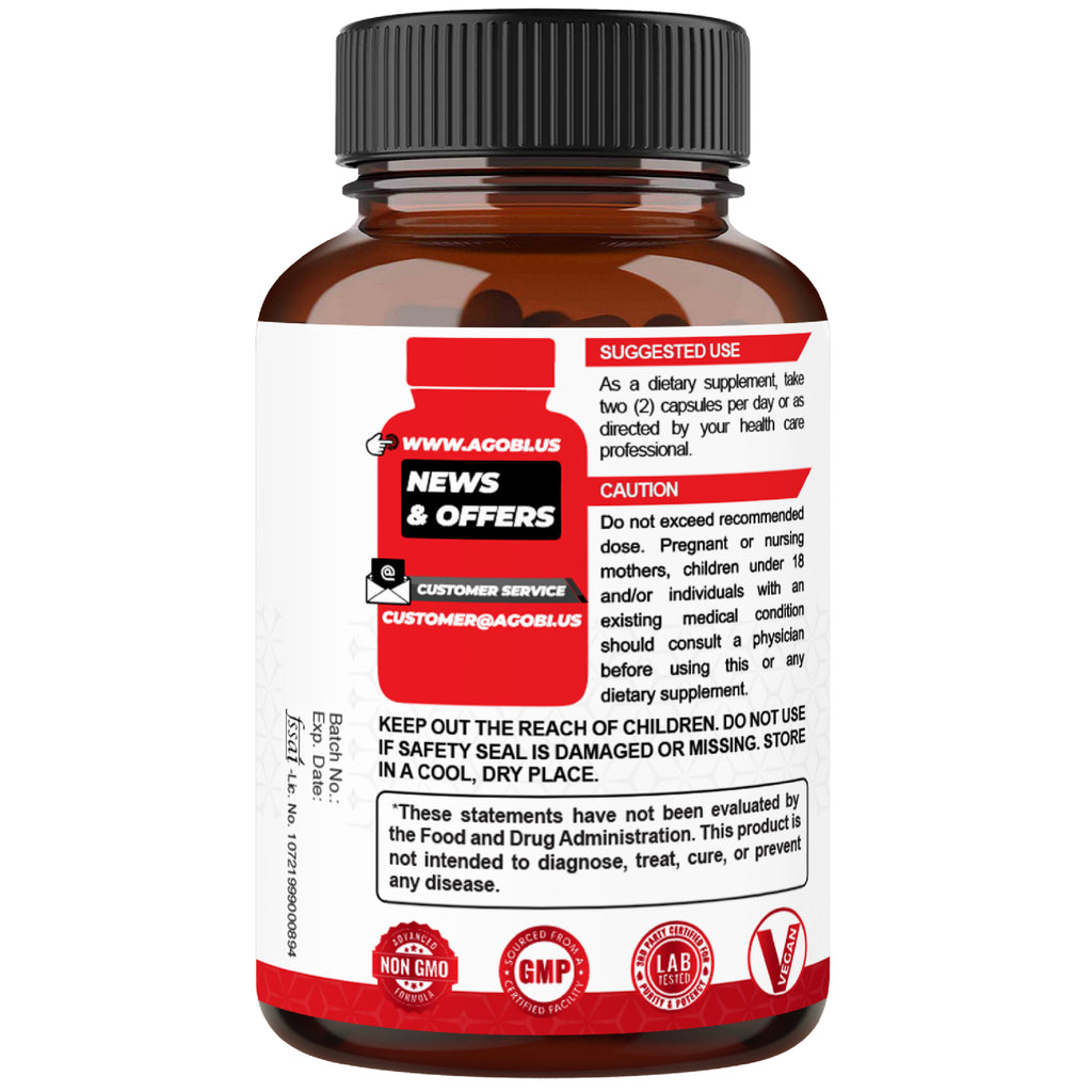 Agobi Saw Palmetto & Maca Root Formula – 2 Ingredients Men's Vitality Complex | Prostate Health, Urinary & Stamina Support | 150 Vegan Capsules