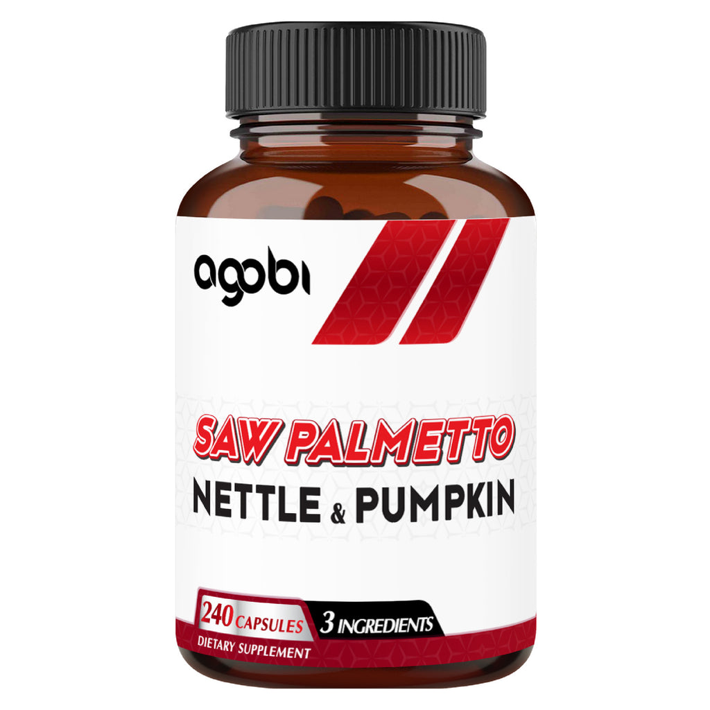 Agobi Saw Palmetto Extra Strength 900mg with Nettle & Pumpkin Seed Oil | 240 Vegan Capsules