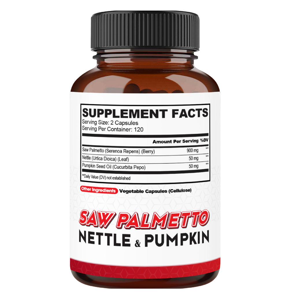 Agobi Saw Palmetto Extra Strength 900mg with Nettle & Pumpkin Seed Oil | 240 Vegan Capsules
