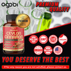 Agobi Premium Ceylon Cinnamon 8-in-1 Supplement – High Potency Cinnamon Bark with Berberine, Turmeric & Bitter Melon | 180 Vegan Capsules