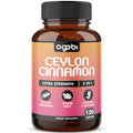 Ceylon Cinnamon Capsules - Combined with Ginger Root and Turmeric Curcumin Supplement - 120 Vegan Capsules