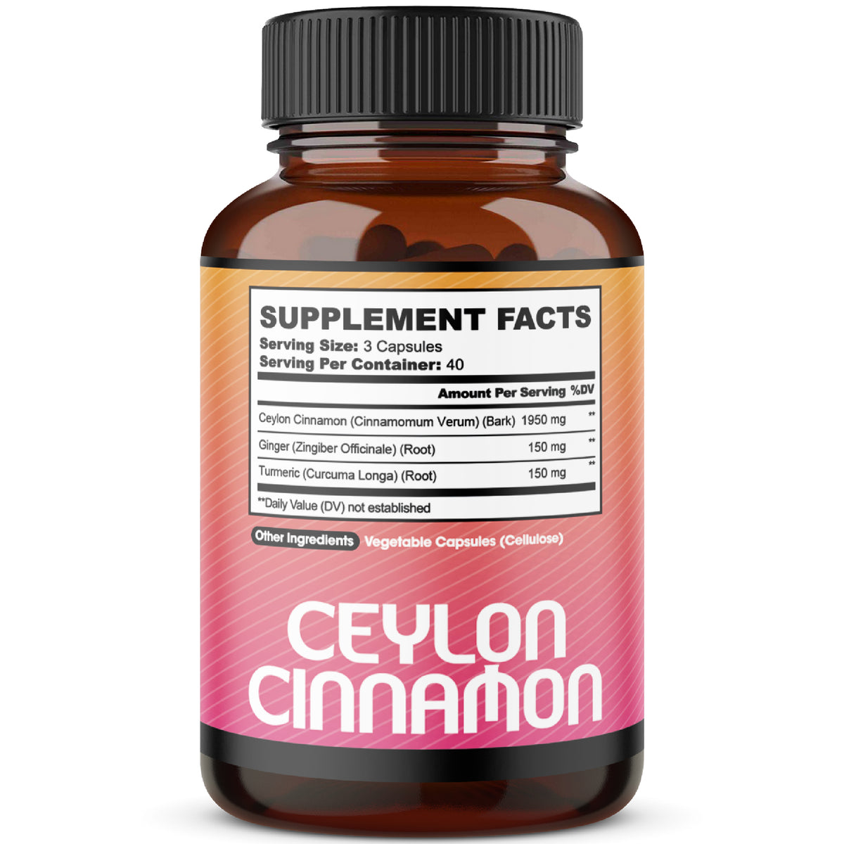 Ceylon Cinnamon 3-in-1 Capsules – Ginger and Turmeric | Daily Balance & Wellness Support | 120 Veggie Capsules