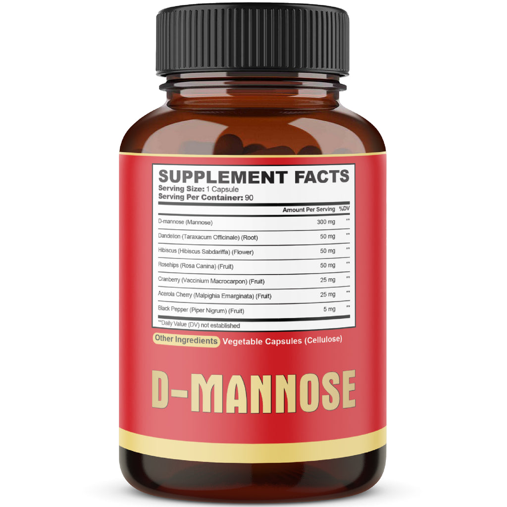 Agobi 7-in-1 D-Mannose Complex – With Cranberry, Dandelion & Hibiscus | 90 Vegan Capsules