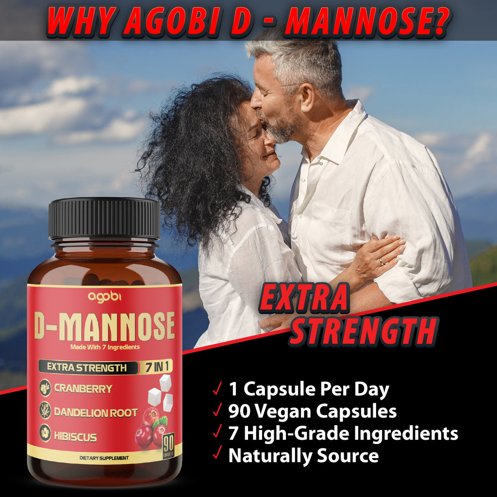 Agobi 7-in-1 D-Mannose Complex – With Cranberry, Dandelion & Hibiscus | 90 Vegan Capsules