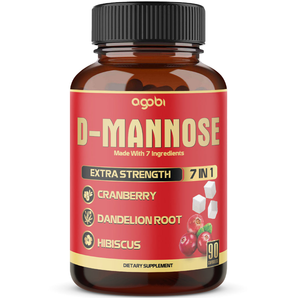 Agobi 7-in-1 D-Mannose Complex – With Cranberry, Dandelion & Hibiscus | 90 Vegan Capsules