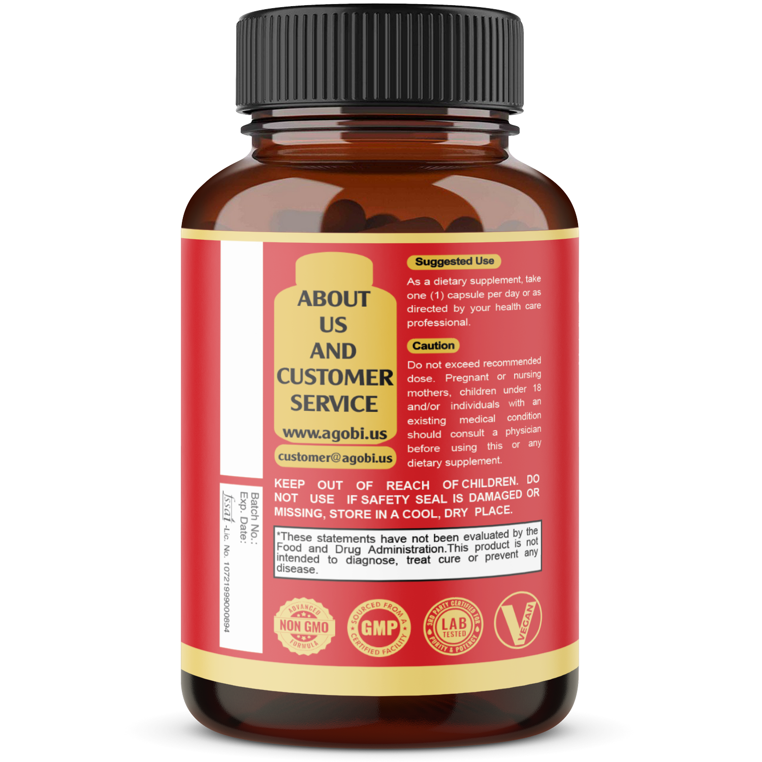Pure Garcinia Cambogia Capsules - 6in1 with Green Tea, Arjuna, Garlic Bulb, Turmeric & Black Pepper - 90 Counts