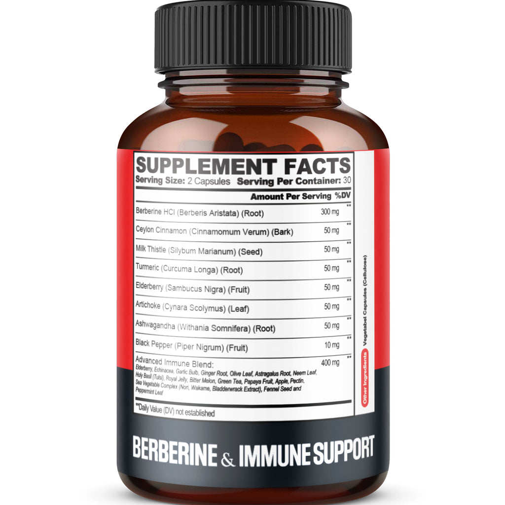 Agobi 25-in-1 Berberine Supplement – Premium Berberine HCl with Ceylon Cinnamon, Milk Thistle & Turmeric | 60 Vegan Capsules