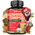 Premium Mushroom Complex 10-in-1 Extra Strength – Lions Mane, Cordyceps & Reishi Blend | High Potency Vitality, Focus & Immune Support | Vegan Capsules