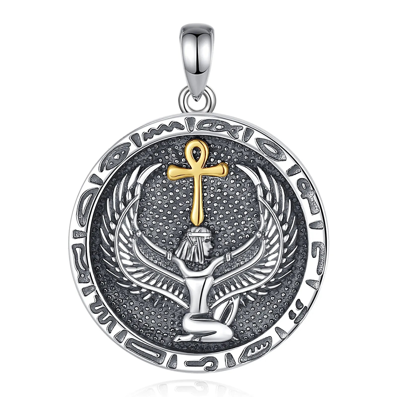 Eudora 925 Sterling Silver Ankh Cross Necklace Egyptian Goodness Amulet Pendant Egyptian Jewelry Personality Gift for Women Man