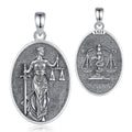 Eudora 925 Sterling Silver Themis Goddess of Justice Pendant Sword Balance Scales Necklace Wicca Pagan Jewelry for Women Men