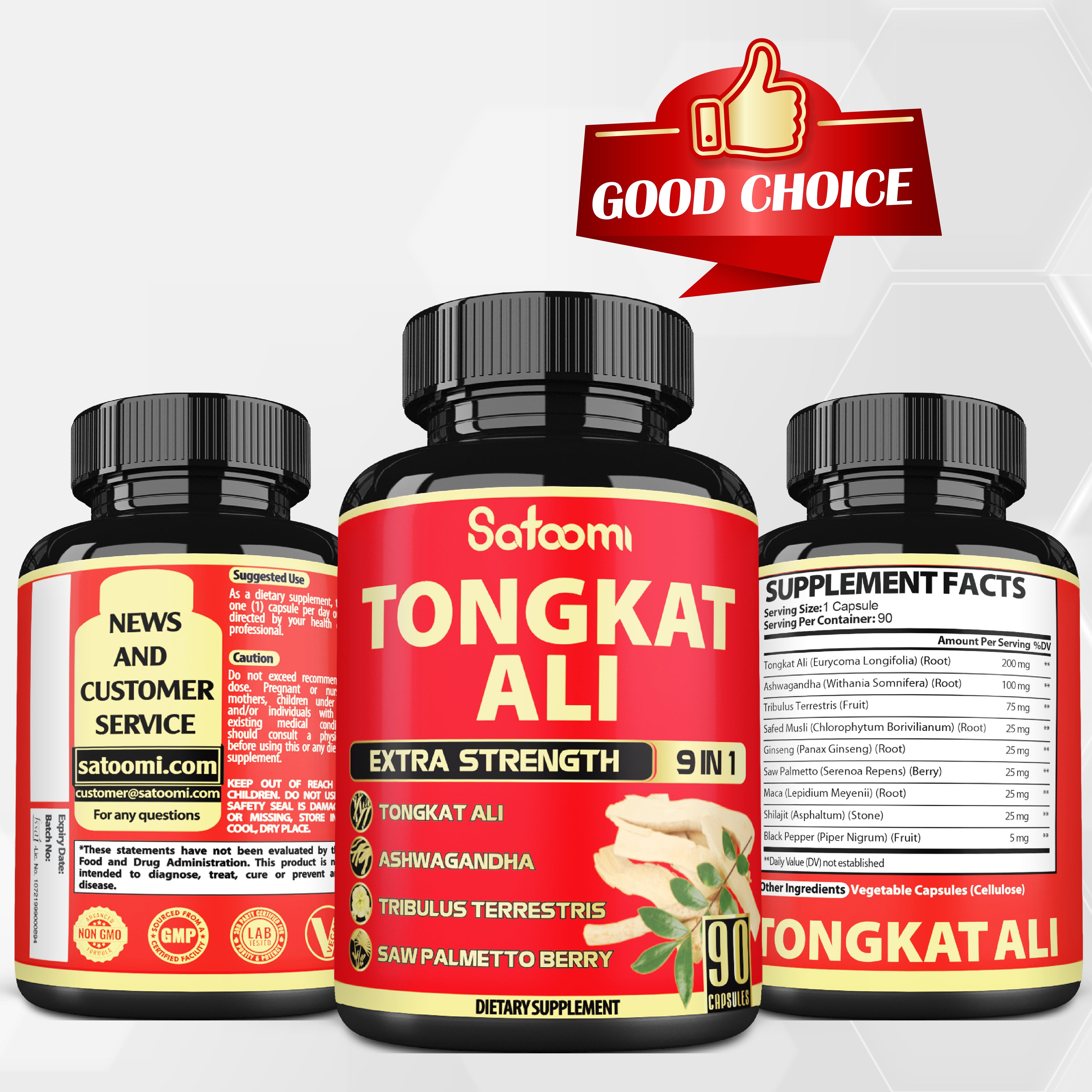 90 Vegan Capsules - Premium 9-in-1 Tongkat Ali Complex – High Potency Formula with Ashwagandha & Maca | Natural Energy & Endurance Support |