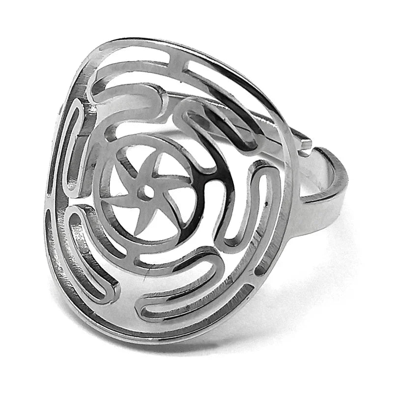 Hekate Wheel Stainless Steel Necklace Pendant Strophalos Hecate Magic Symbol Logo Charm PIN colier femme Jewelry N3046S03