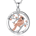 Eudora 925 Sterling Silver Cardinal Bird Necklace Rose Gold Color Animal Totem Christian Pendant Men Women Fine Jewelry Gift