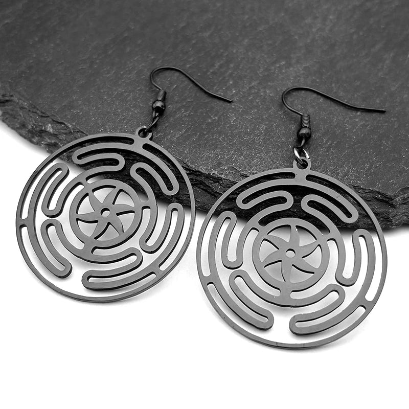 Hekate Wheel Stainless Steel Necklace Pendant Strophalos Hecate Magic Symbol Logo Charm PIN colier femme Jewelry N3046S03