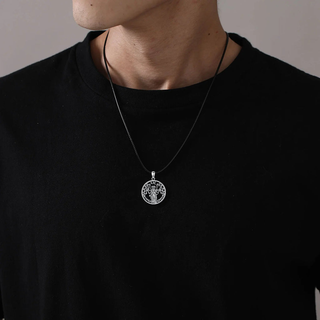 Eudora 925 Sterling Silver Triple Moon Goddess Necklace Hecate Amulet Pendant Triple Goddess Jewelry Personality Gift for Women