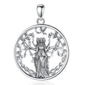 Eudora 925 Sterling Silver Triple Moon Goddess Necklace Hecate Amulet Pendant Triple Goddess Jewelry Personality Gift for Women