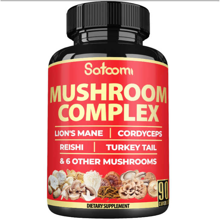 10-in-1 Turkey Tail & Lion's Mane Mushroom Complex – with Cordyceps & Reishi | Advanced Immune Shield, Cellular Defense & Vitality | 90 Vegan Capsules